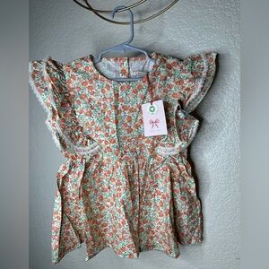 Floral Ruffle Sleeve Kids Blouse